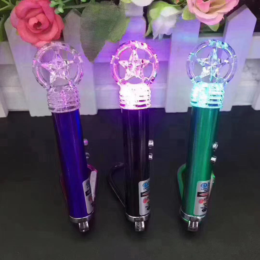 Outdoor multifunctional cat and dog teasing laser pointer teaching model 3 in 1 colorful star bar laser light