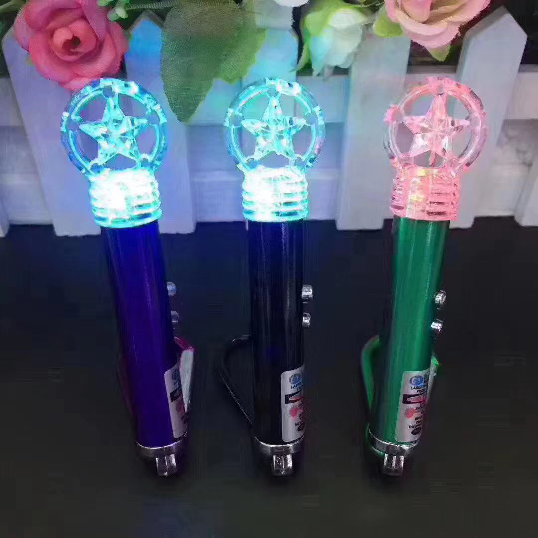 Outdoor multifunctional cat and dog teasing laser pointer teaching model 3 in 1 colorful star bar laser light