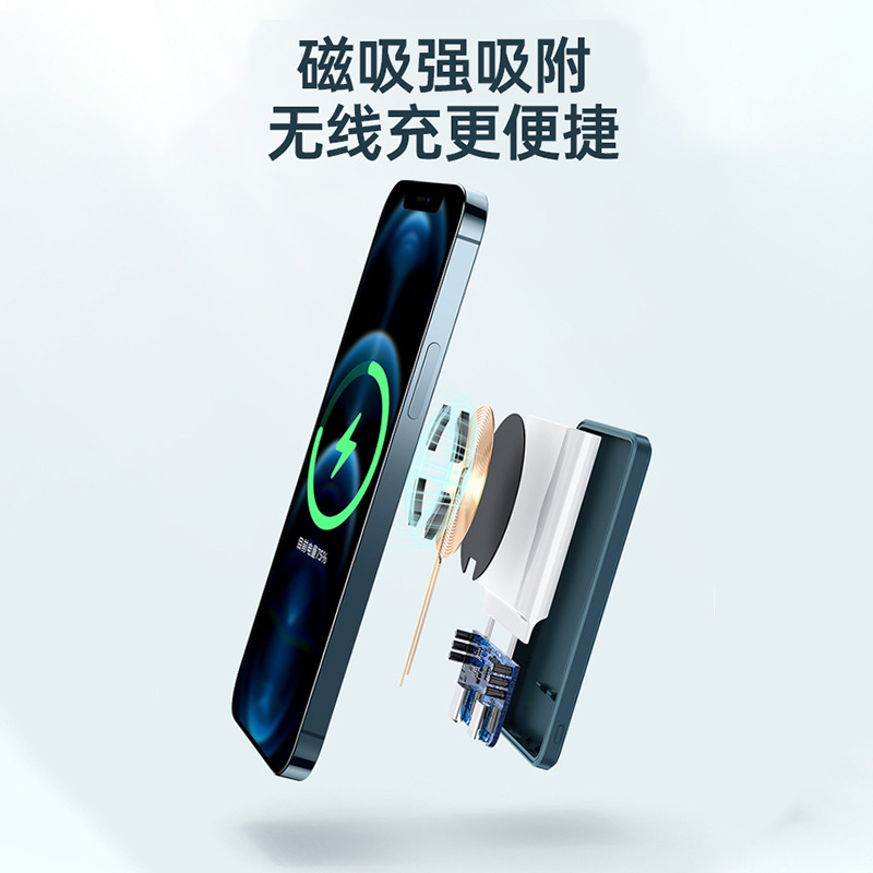 Applicable to Apple Iphone12 Cross-Border Magnetic Power Bank Wireless 15W Fast Charge 10000 MA Mobile Power