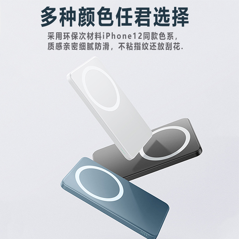 Applicable to Apple Iphone12 Cross-Border Magnetic Power Bank Wireless 15W Fast Charge 10000 MA Mobile Power
