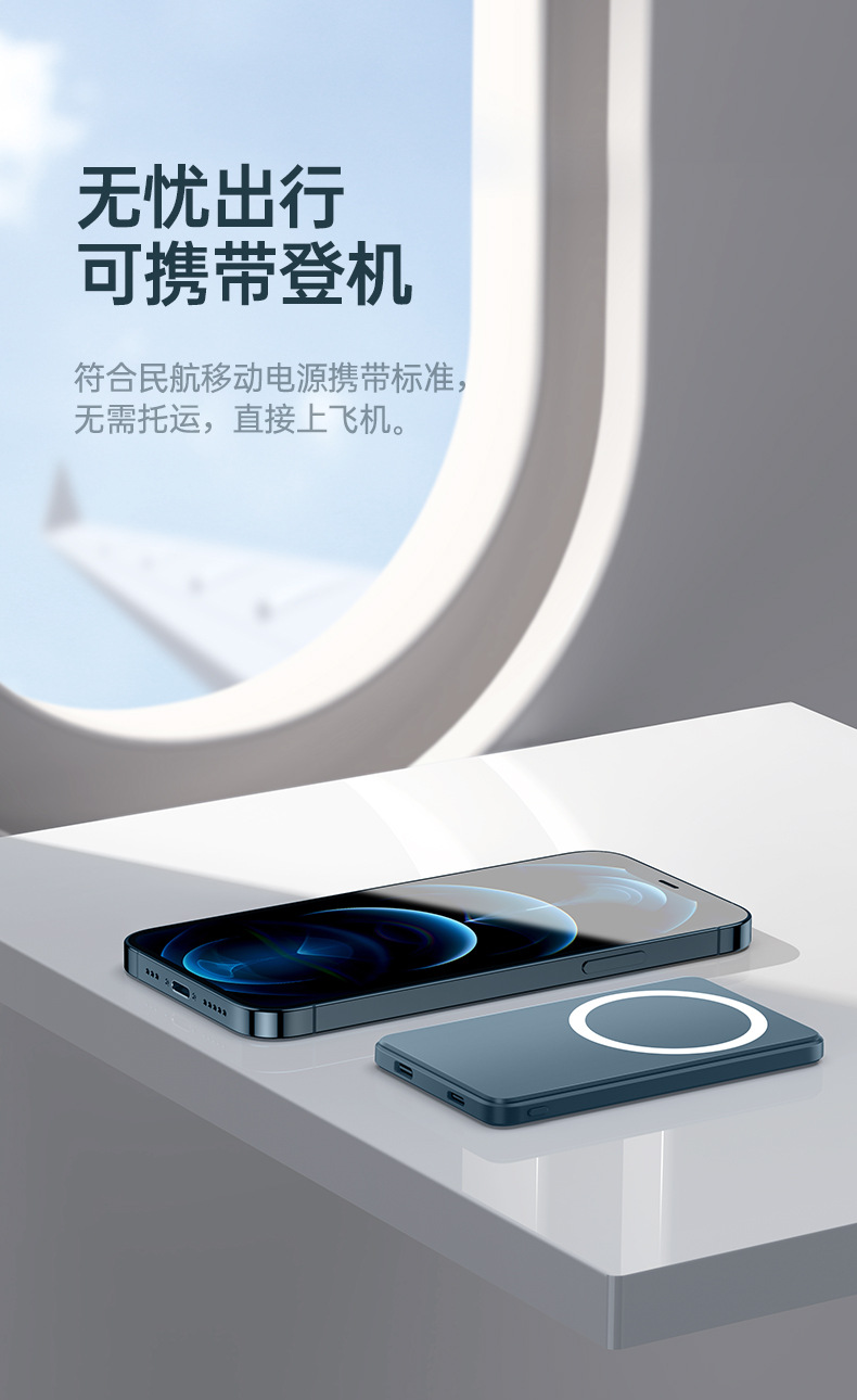 Applicable to Apple Iphone12 Cross-Border Magnetic Power Bank Wireless 15W Fast Charge 10000 MA Mobile Power