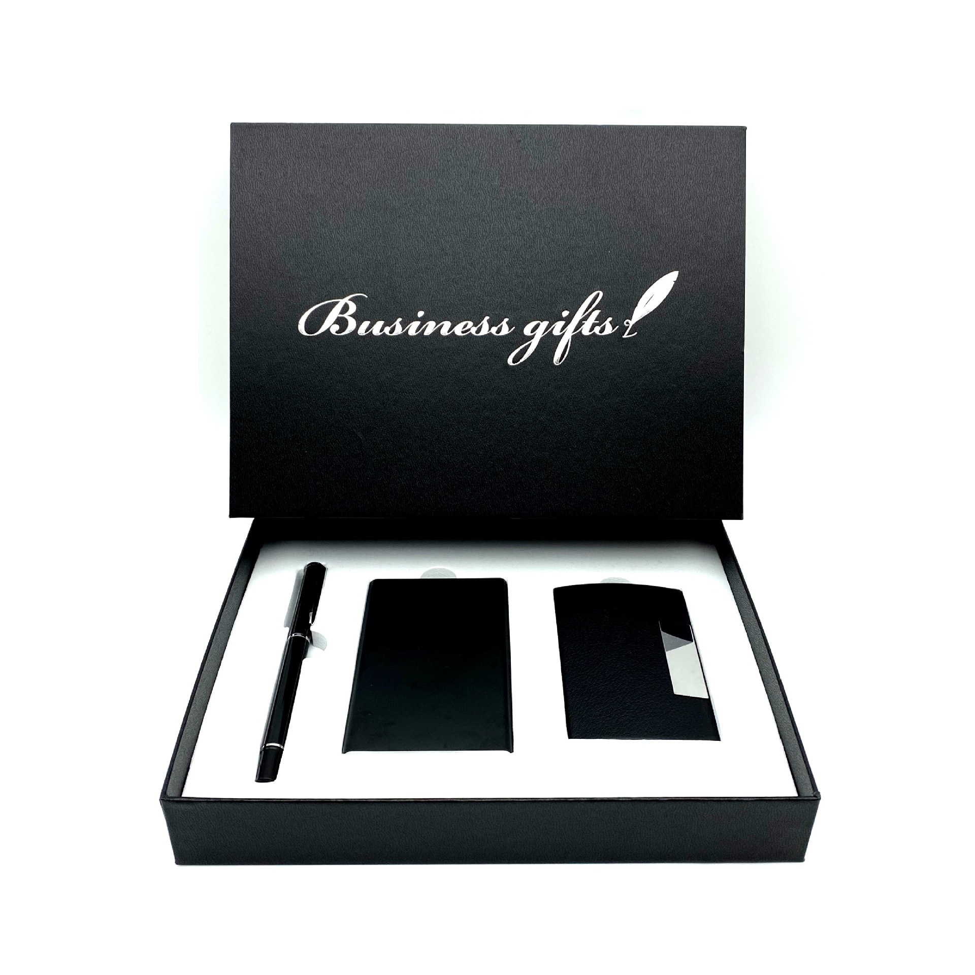 Metal Cardcase Mobile Power Bank Signature Pen Business Gift Set Bank Conference Customized Logo
