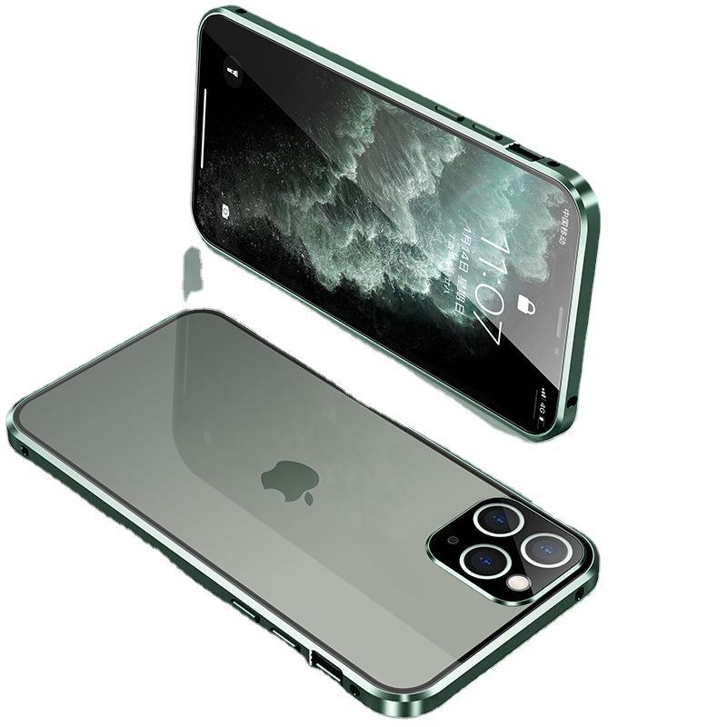 Straight Metal for Apple 11 Seconds Variable 12 DoubleSided Glass Magnetic Sucker Mobile Phone Shell Lens AllInclusive