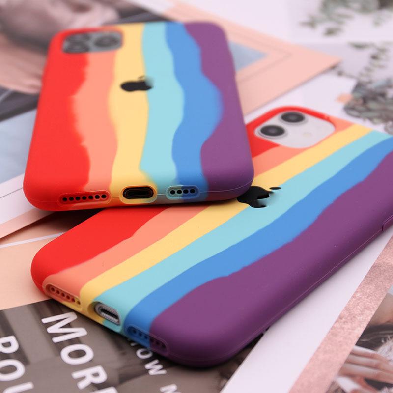 For Apple 11pro Max Mobile Phone Shell Liquid Rainbow Iphonexs XR Protective Case 7 Silicone Case 8Plus