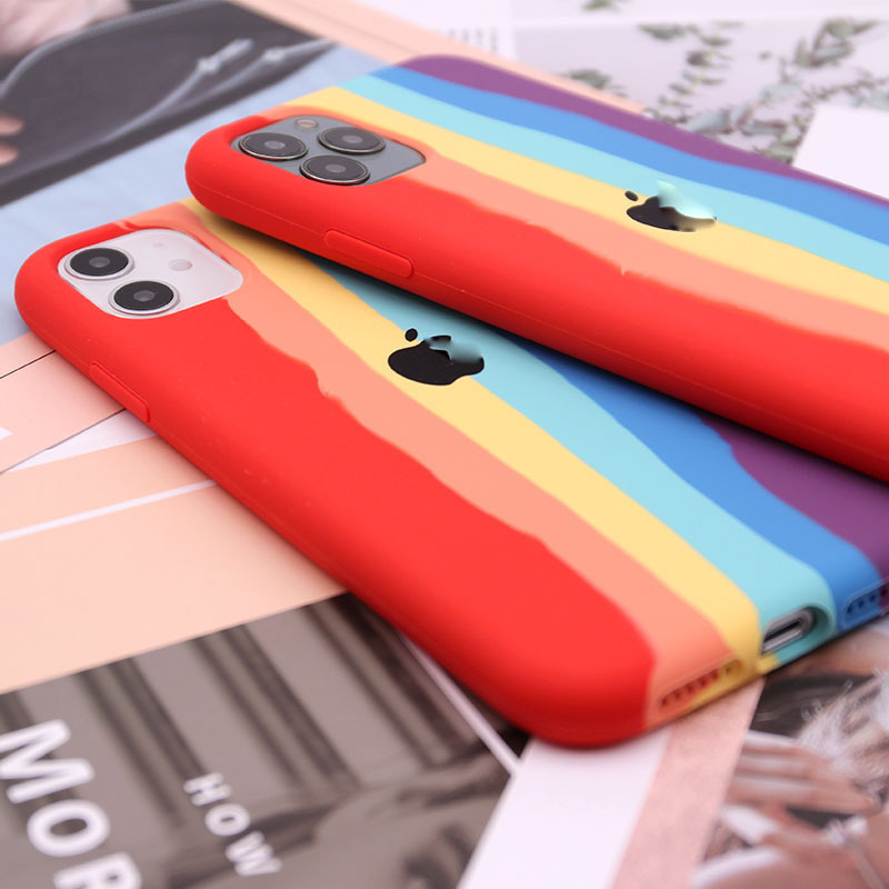 For Apple 11pro Max Mobile Phone Shell Liquid Rainbow Iphonexs XR Protective Case 7 Silicone Case 8Plus