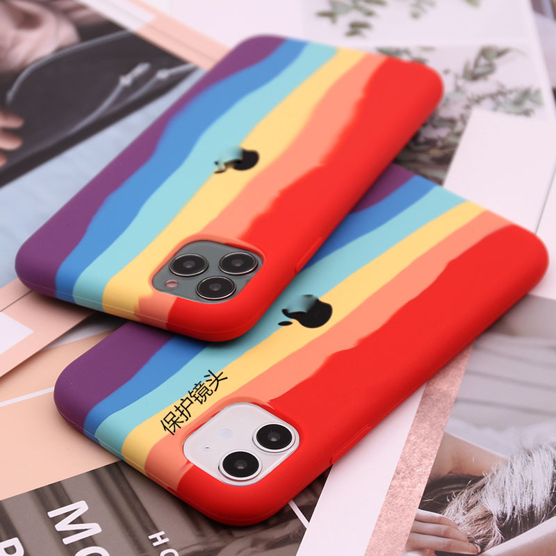 For Apple 11pro Max Mobile Phone Shell Liquid Rainbow Iphonexs XR Protective Case 7 Silicone Case 8Plus