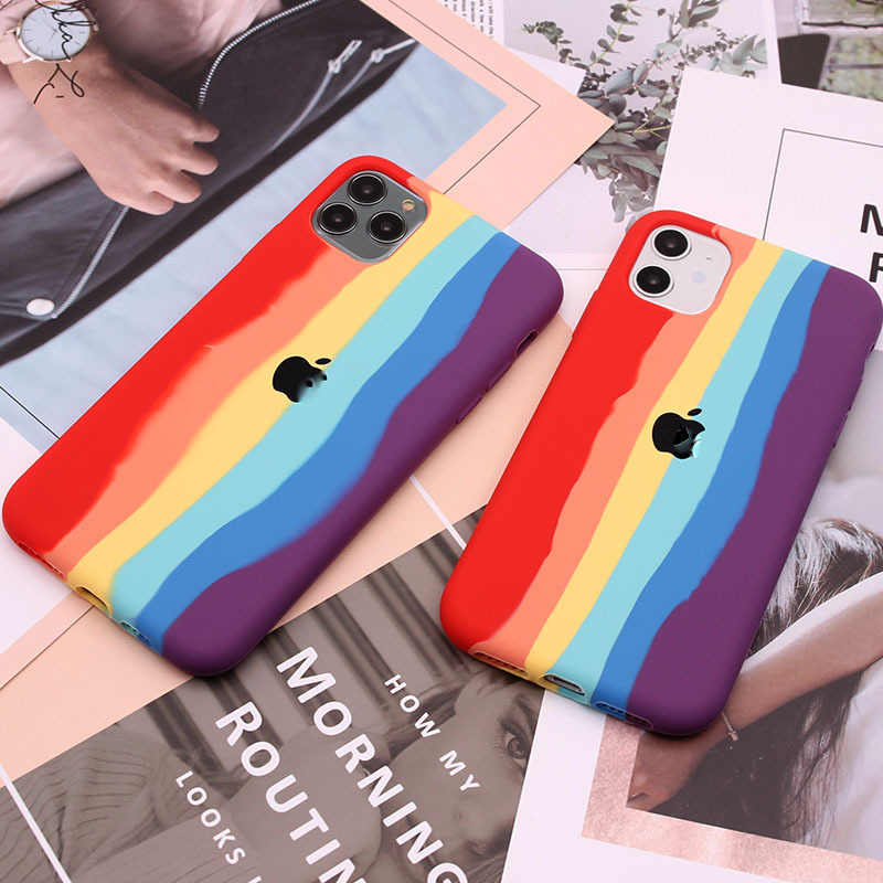 For Apple 11pro Max Mobile Phone Shell Liquid Rainbow Iphonexs XR Protective Case 7 Silicone Case 8Plus