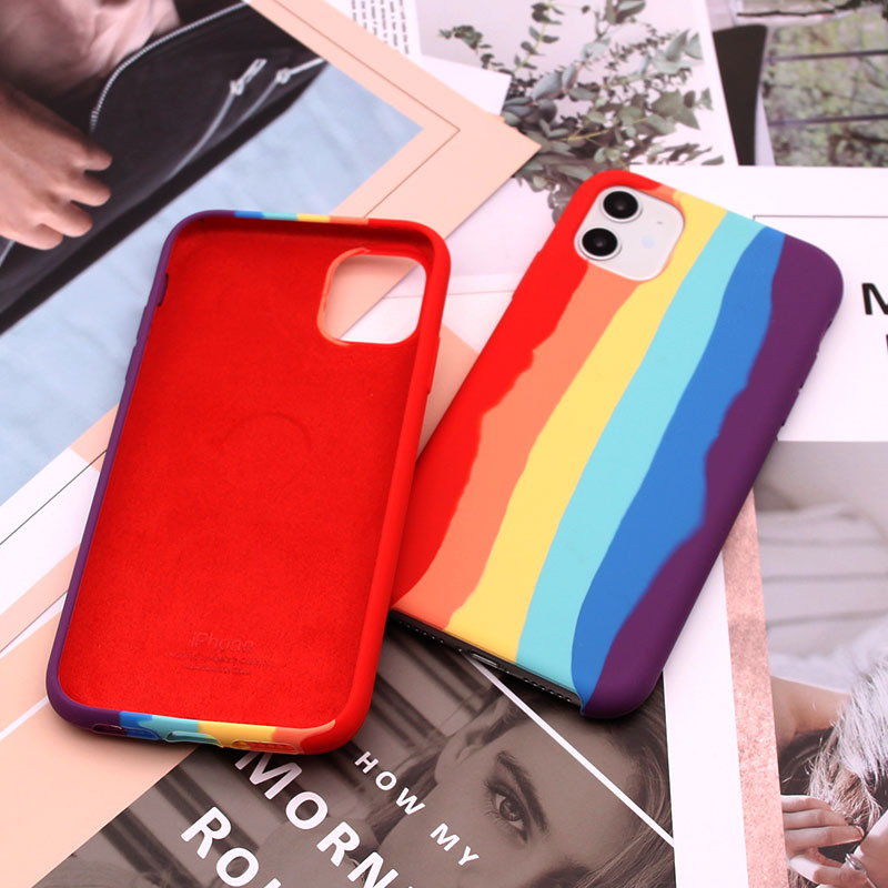 For Apple 11pro Max Mobile Phone Shell Liquid Rainbow Iphonexs XR Protective Case 7 Silicone Case 8Plus