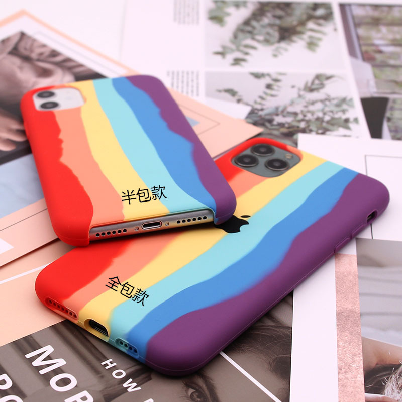 For Apple 11pro Max Mobile Phone Shell Liquid Rainbow Iphonexs XR Protective Case 7 Silicone Case 8Plus