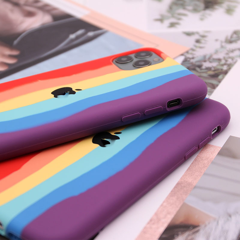 For Apple 11pro Max Mobile Phone Shell Liquid Rainbow Iphonexs XR Protective Case 7 Silicone Case 8Plus