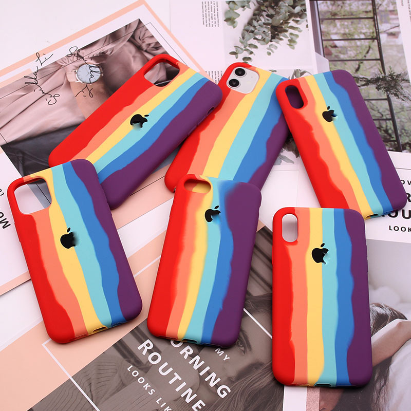 For Apple 11pro Max Mobile Phone Shell Liquid Rainbow Iphonexs XR Protective Case 7 Silicone Case 8Plus