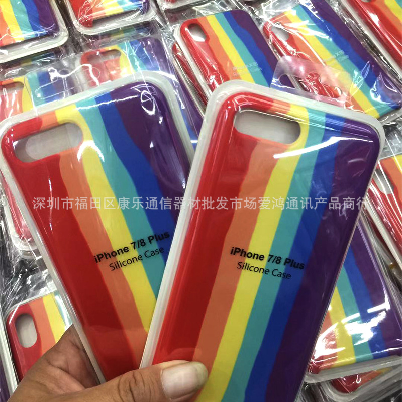 For Apple 11pro Max Mobile Phone Shell Liquid Rainbow Iphonexs XR Protective Case 7 Silicone Case 8Plus