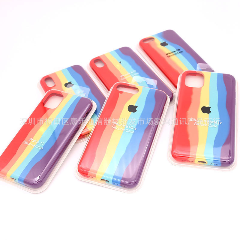 For Apple 11pro Max Mobile Phone Shell Liquid Rainbow Iphonexs XR Protective Case 7 Silicone Case 8Plus