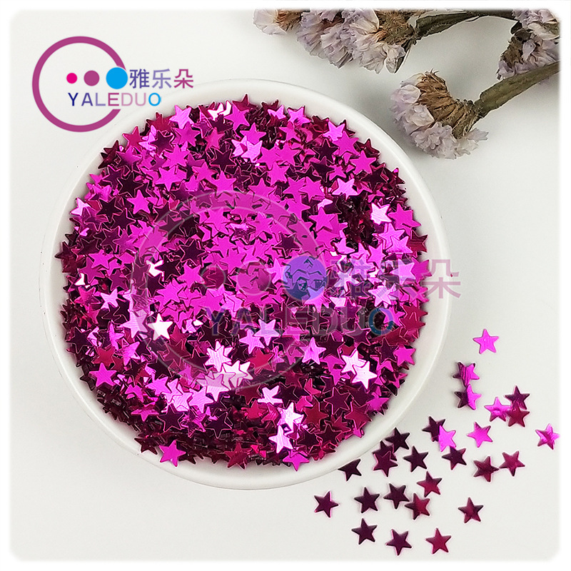 6mm Five-Pointed Star Sequin Nail Art PVC Eye Makeup Patch Crystal Mud Epoxy Filler Cell Phone Shell Accessories 
