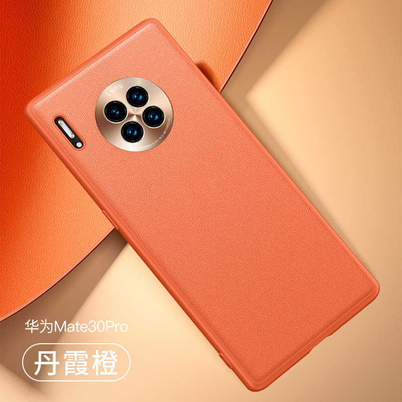 Lens Honor V30 Silicone AllInclusive Nova7 Plain Leather Protective Case for Huawei Mate30pro Mobile Phone Shell P40
