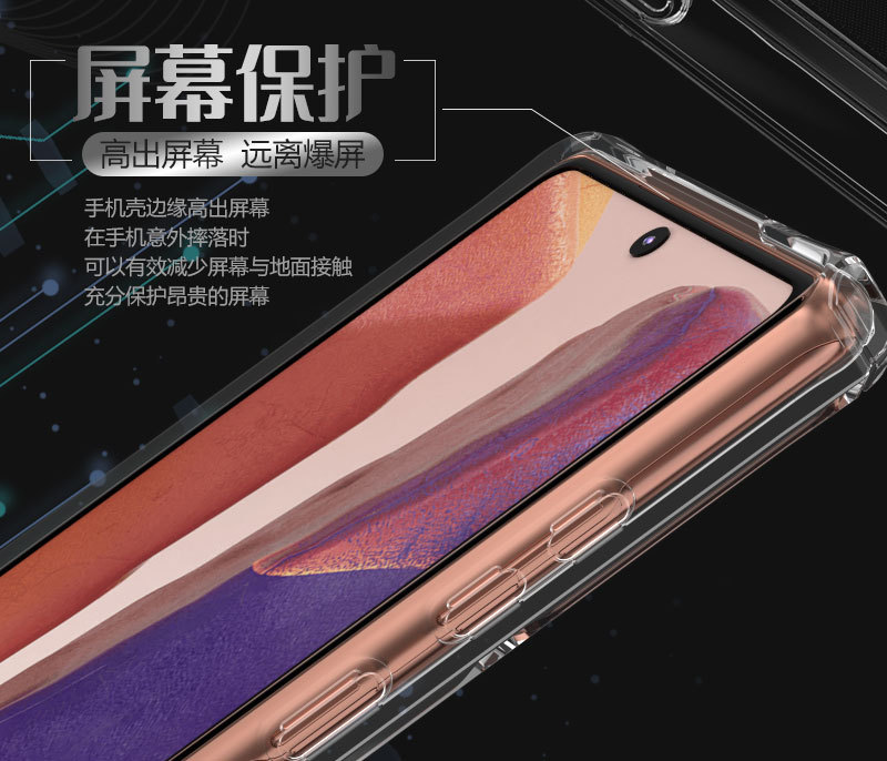 Trade Applicable Transparent Mobile Phone Shell Fine Hole Boxer Thickened TPU Protective Case for Samsung Note20ultra Trade Applicable Transparent Mobile Phone Shell Fine Hole Boxer Thickened TPU Protective Case for Samsung Note20ultra