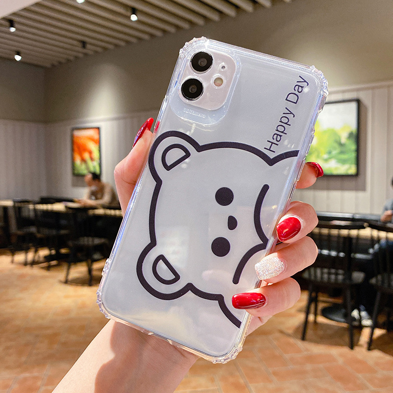 For Iphone11 New Transparent Bear Mobile Phone Shell for iPhone 12Promax Creative Silicone Phone Protective Case For Iphone11 New Transparent Bear Mobile Phone Shell for iPhone 12Promax Creative Silicone Phone Protective Case