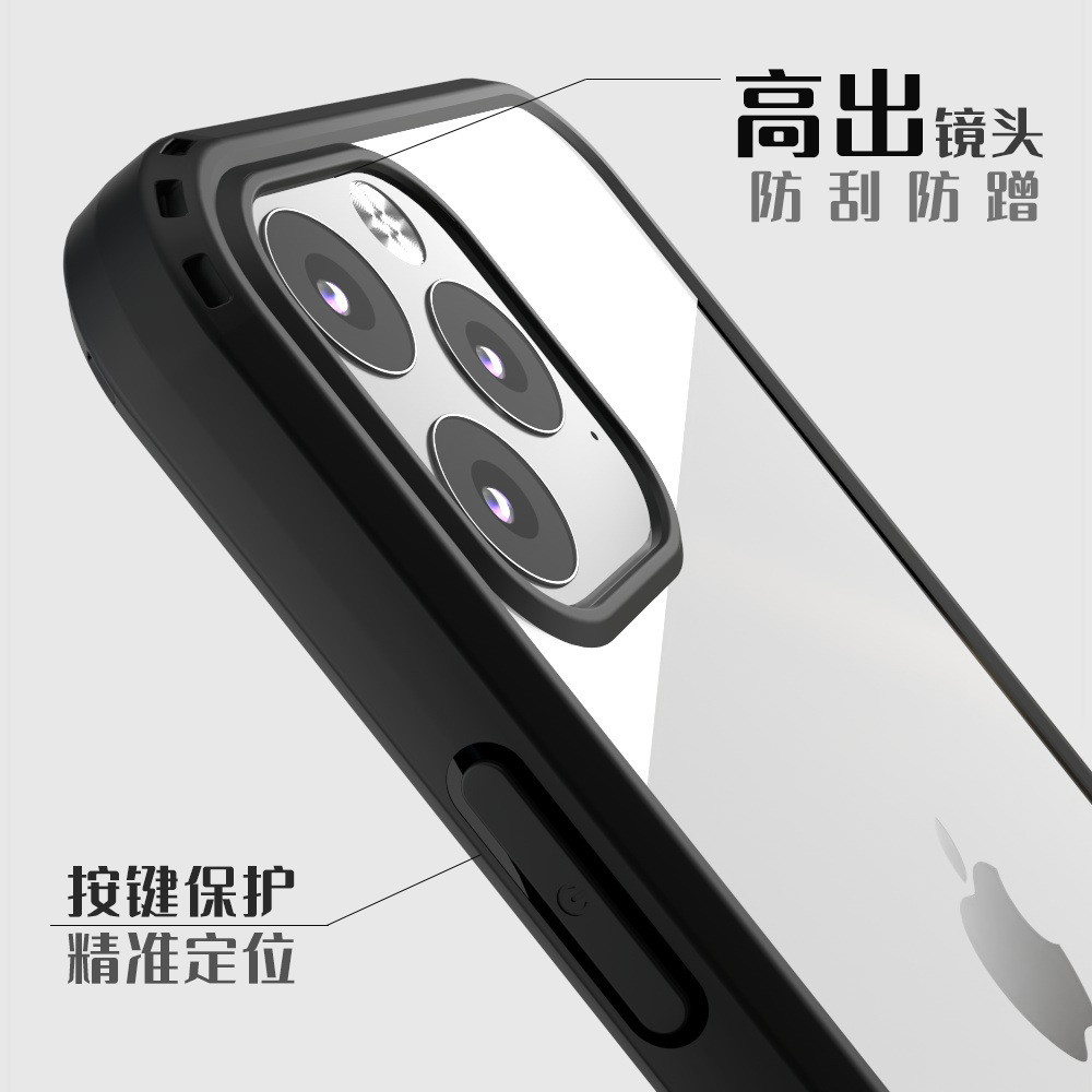 Hole Hanging Rope 11prox Max Mobile Phone Shell 8 Xs Transparent Crystal TPU plus Pc Protective Case for Apple Iphone12