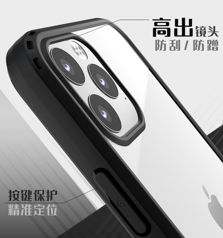 Hole Hanging Rope 11prox Max Mobile Phone Shell 8 Xs Transparent Crystal TPU plus Pc Protective Case for Apple Iphone12