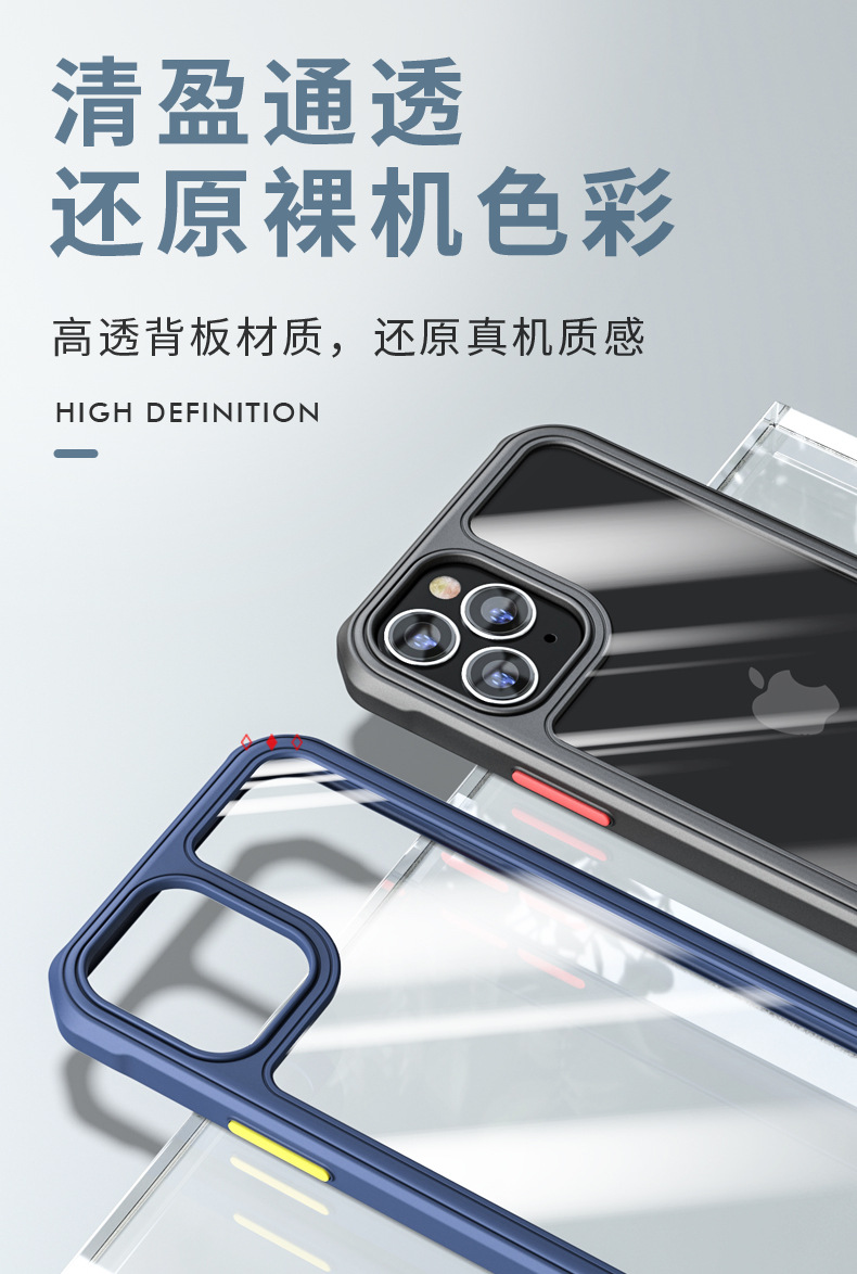 Iphone12 Mobile Phone Shell AllInclusive Soft Edge TPU Apple 11promax Boxer DropResistant X Transparent Protective Case