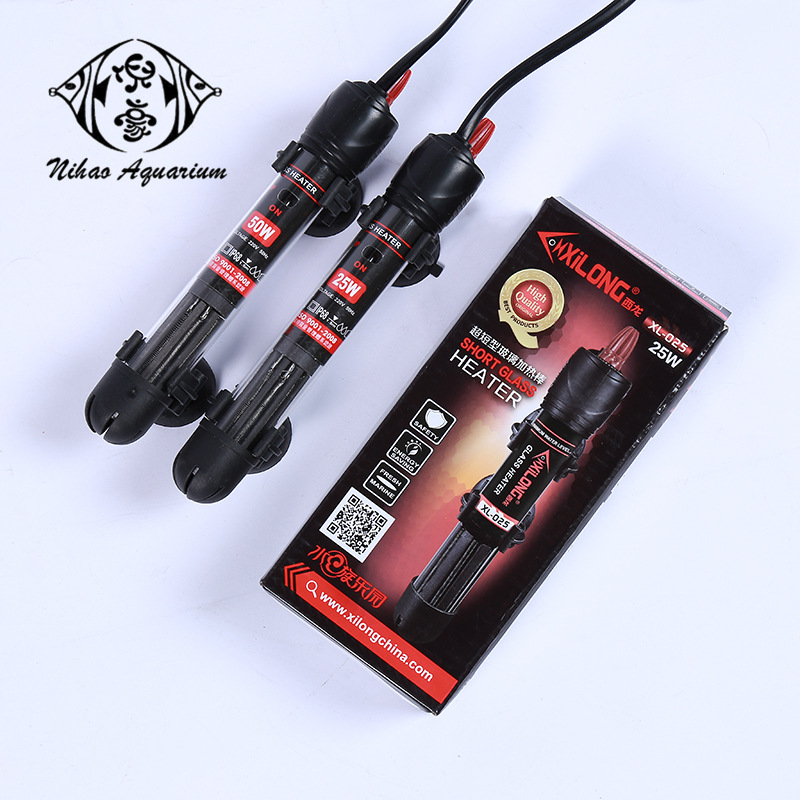 Ni hao ultra-short glass temperature heating rod aquarium temperature controller fish tank automatic thermostat heater.