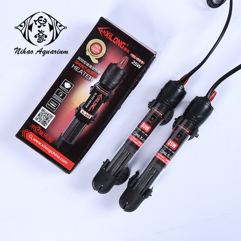 Ni hao ultra-short glass temperature heating rod aquarium temperature controller fish tank automatic thermostat heater.