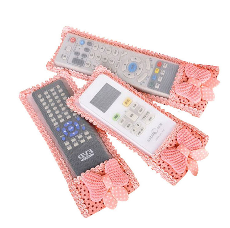 Amazon Bear Fabric Lace TV Air Conditioner Remote Control Cover Bow Protection Cover Remote Control Bag