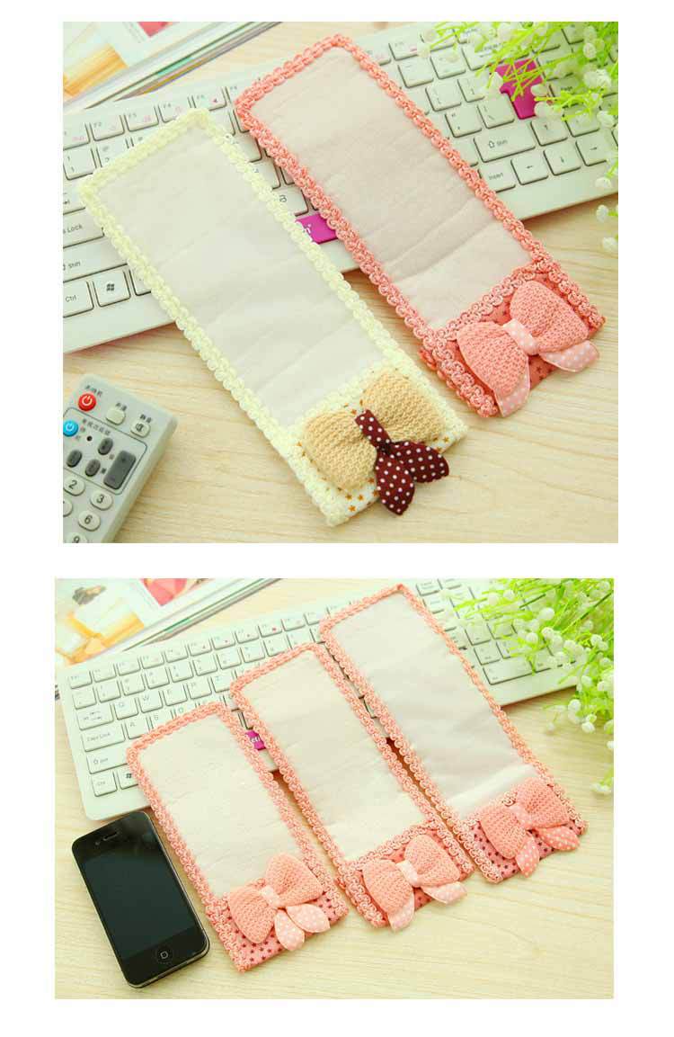 Amazon Bear Fabric Lace TV Air Conditioner Remote Control Cover Bow Protection Cover Remote Control Bag