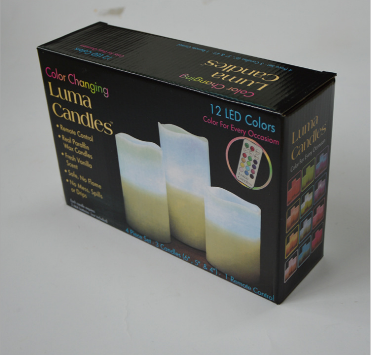 18 key remote control candle lamp three sets of atmosphere decoration remote control colorful plastic LED candle lamp