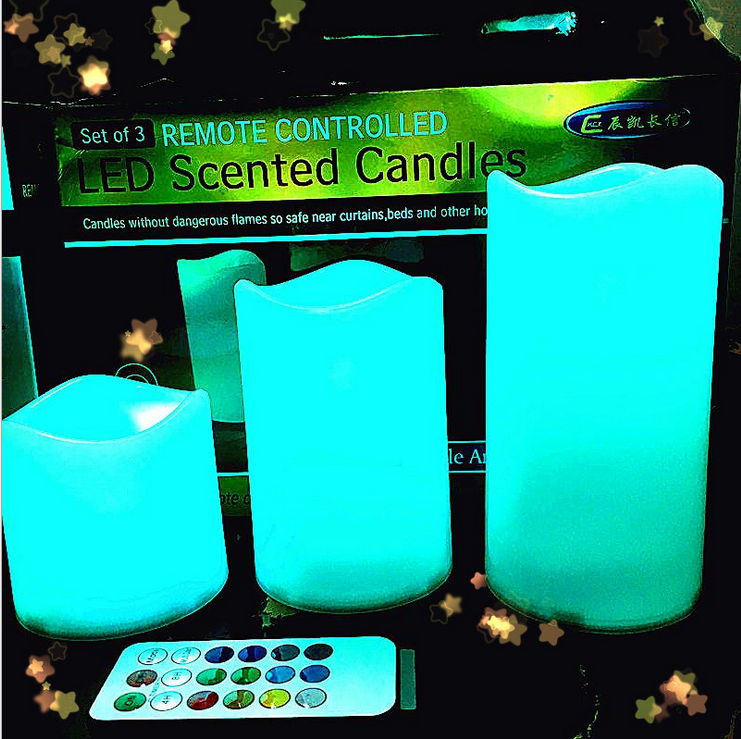 18 key remote control candle lamp three sets of atmosphere decoration remote control colorful plastic LED candle lamp