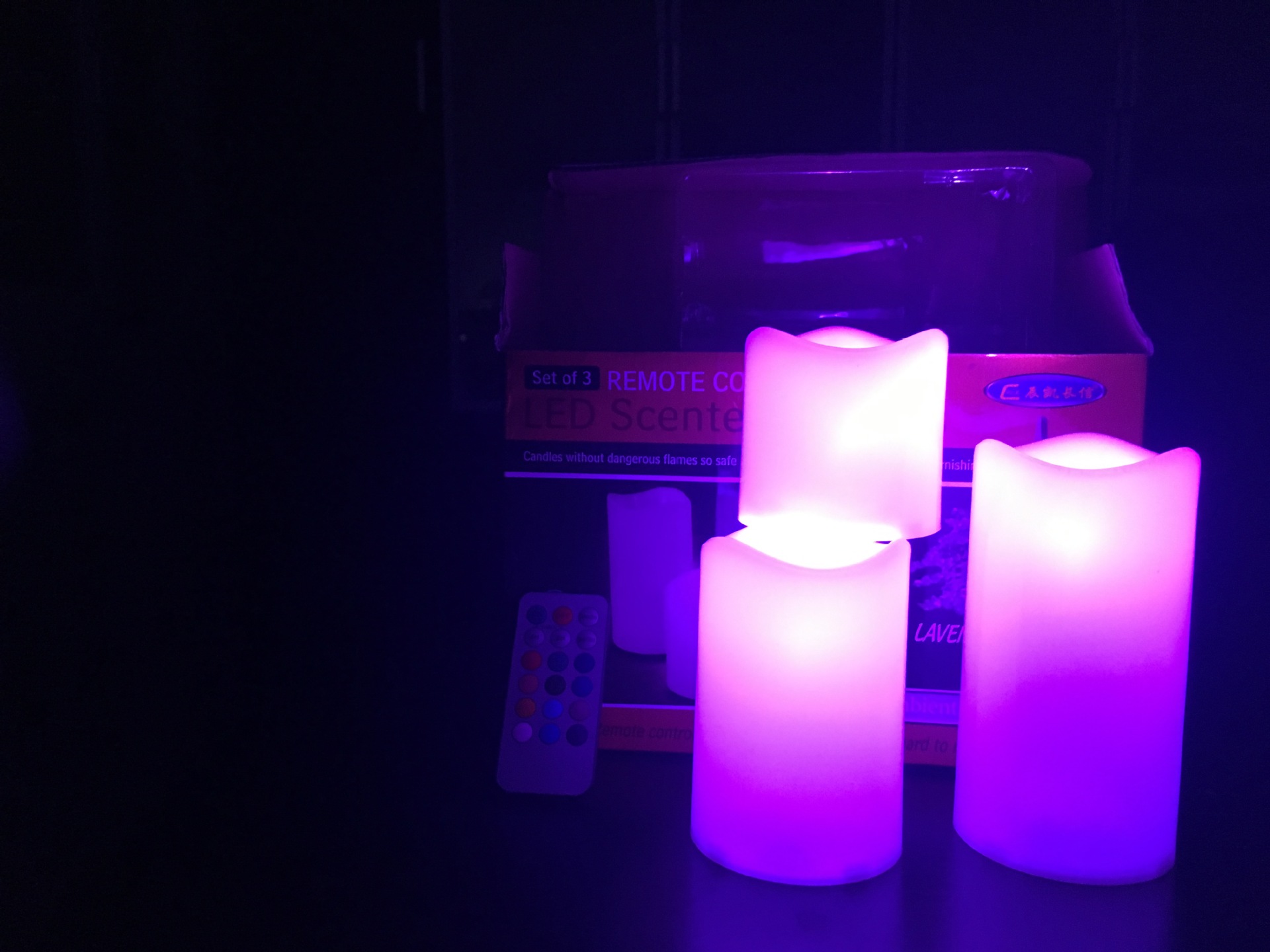 18 key remote control candle lamp three sets of atmosphere decoration remote control colorful plastic LED candle lamp
