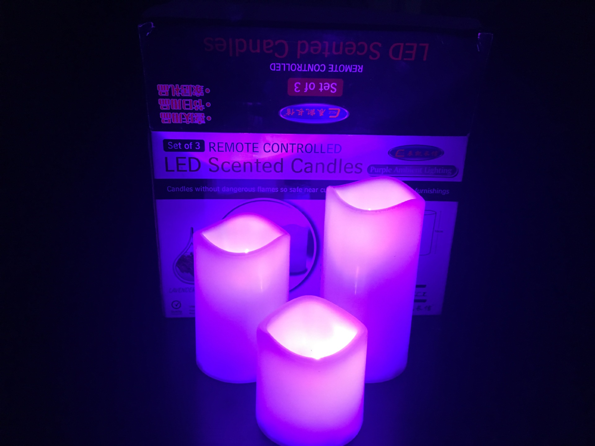 18 key remote control candle lamp three sets of atmosphere decoration remote control colorful plastic LED candle lamp
