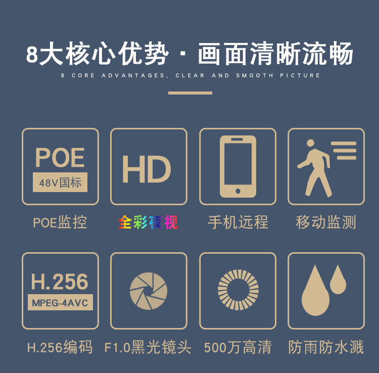 Weishijia 5 Million Poe Surveillance Camera Home Equipment Network Audio HD Night Vision Full Color Set
