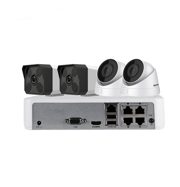Hikvision Monitoring Equipment Set 2 Million HD Network Poe Surveillance Camera Lens Set Home Night Vision