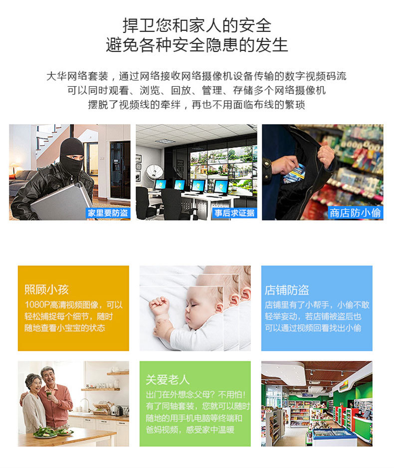 Dahua Monitoring Suite HD Night Vision Poe Network Monitoring Equipment Set 1-16 Channels Surveillance Camera Lens Set