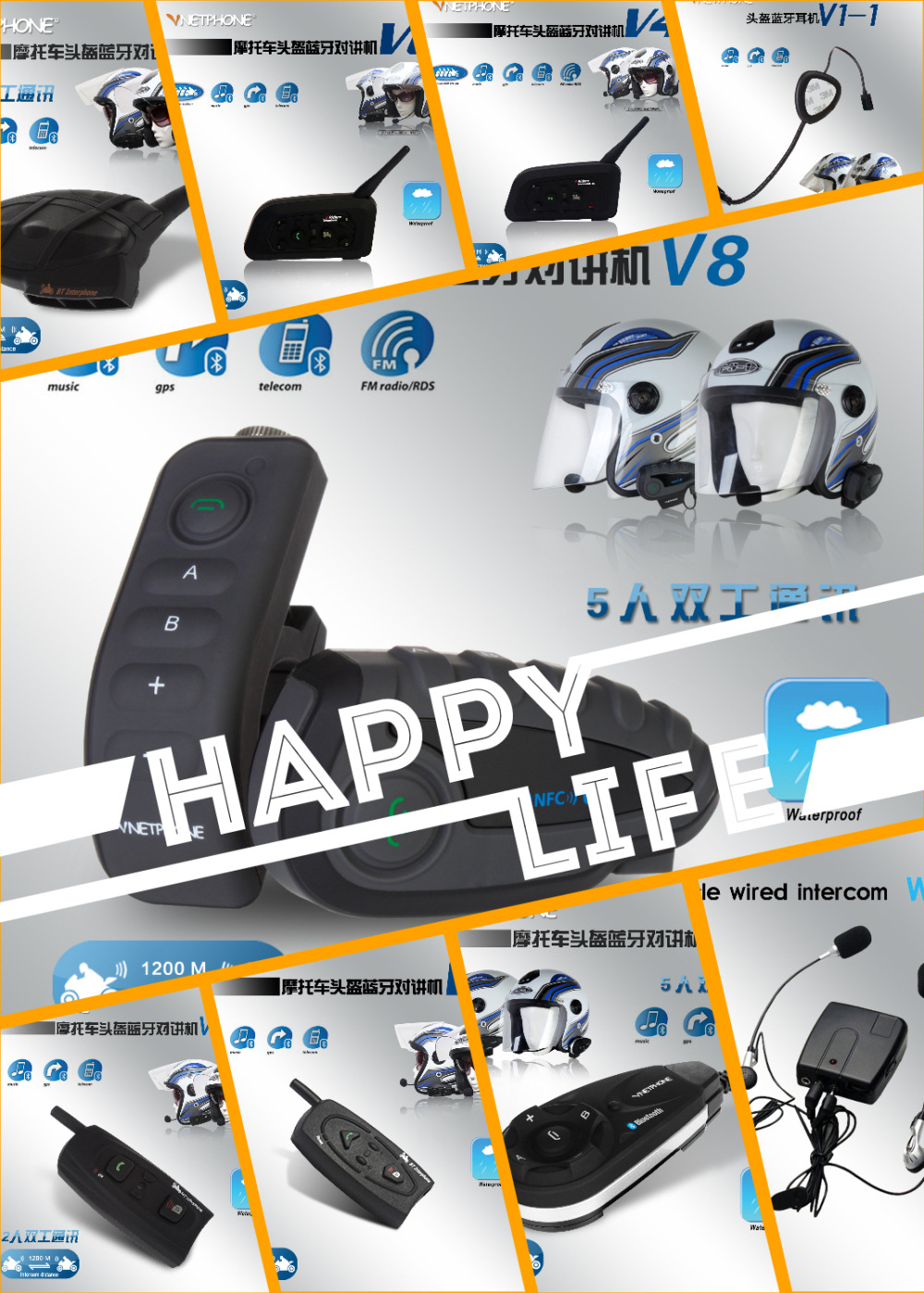 1200 M Helmet Bluetooth Interphone Walkie-Talkie Full Duplex Bluetooth Walkie-Talkie E6 1200 M Helmet Bluetooth Interphone Walkie-Talkie Full Duplex Bluetooth Walkie-Talkie E6