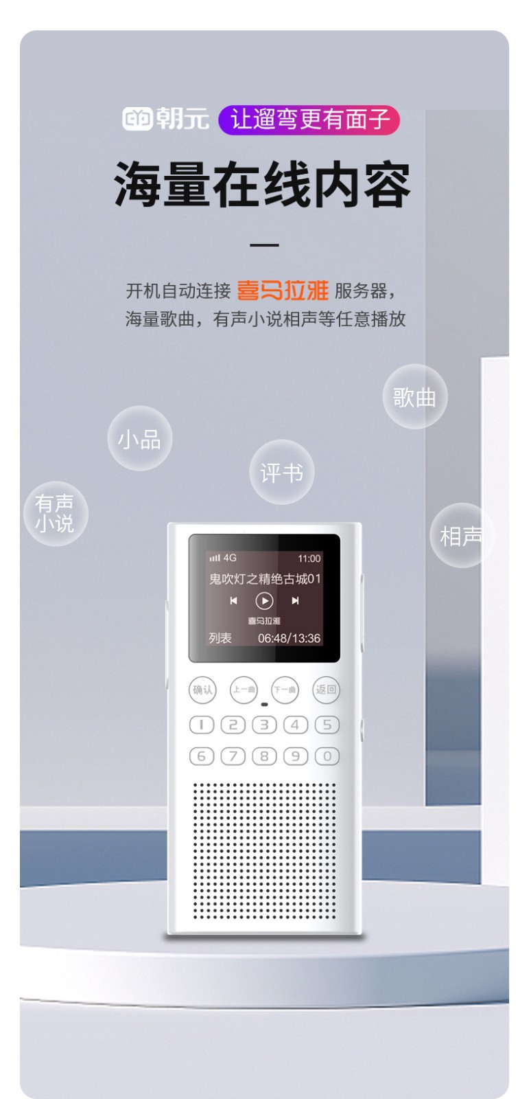 4G Network Radio Built-in Himalayan Content Portable Mini Portable Speaker Listening Interphone