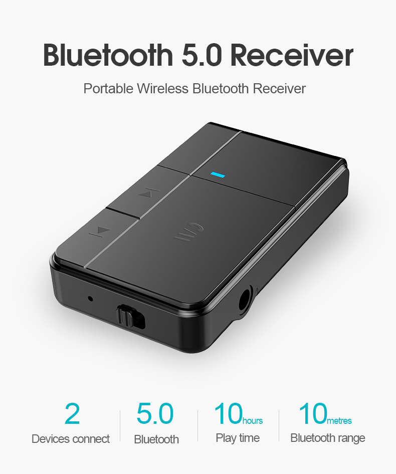 Foreign Trade New on Board Bluetooth Receiver Car Wireless 5.0 Bluetooth Receiver Headset Audio Receiver Bluetooth