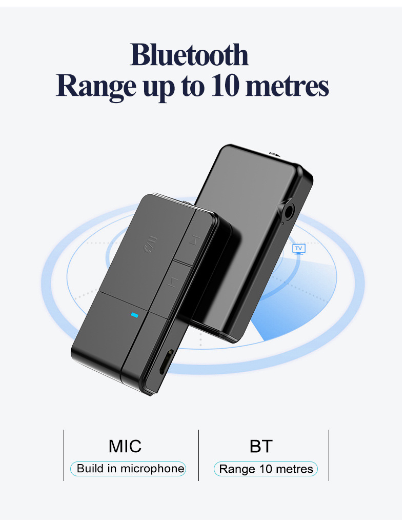 Foreign Trade New on Board Bluetooth Receiver Car Wireless 5.0 Bluetooth Receiver Headset Audio Receiver Bluetooth