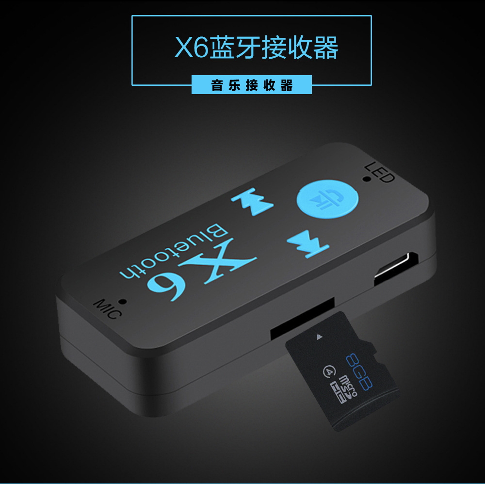 Factory Direct Sales X6 on Board Bluetooth Receiver Car Speaker Receiver TF Card Reader Wholesale Wireless Receiver Factory Direct Sales X6 on Board Bluetooth Receiver Car Speaker Receiver TF Card Reader Wholesale Wireless Receiver