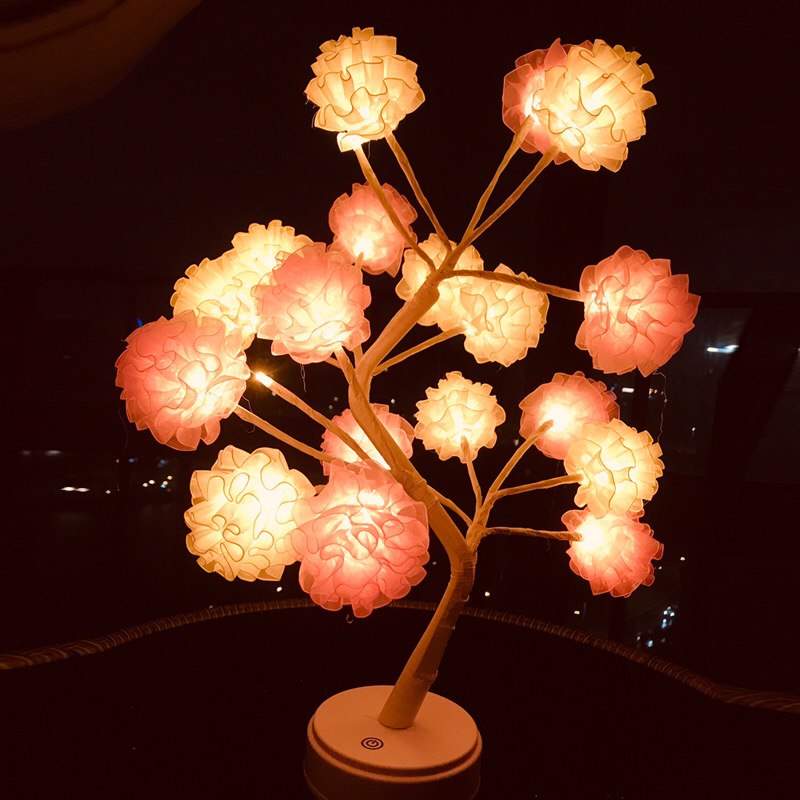 Macaron Cotton Ball Rose Ball Yarn Copper Wire Tree Lamp Courtyard Bedroom Gift Table Lamp Decoration LED Lighting Chain Macaron Cotton Ball Rose Ball Yarn Copper Wire Tree Lamp Courtyard Bedroom Gift Table Lamp Decoration LED Lighting Chain