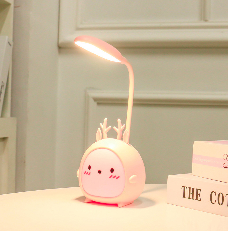 2020 New Cute Cartoon Animal Table Lamp Dormitory Bedside Learning Reading Led Third Gear Dimmable Table Lamp