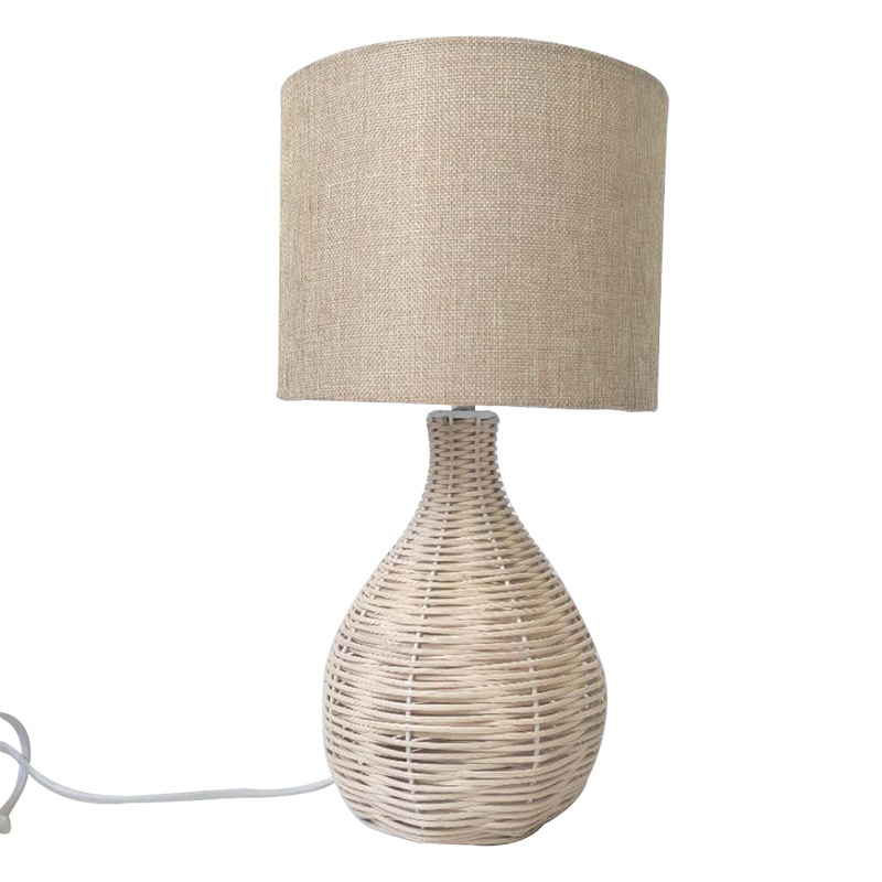 Customized LED Table Lamp Nordic Bedroom Bedside Lamp Hotel Office Reading Lamp White Cloth Cover Bedside Table Lamp