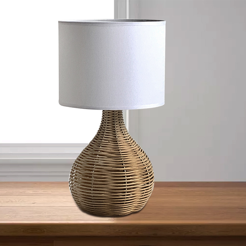 Customized LED Table Lamp Nordic Bedroom Bedside Lamp Hotel Office Reading Lamp White Cloth Cover Bedside Table Lamp