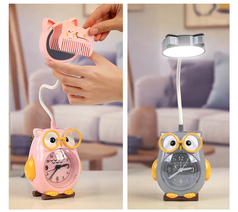 Children's Alarm Clock Clock Haotao Shangpin HT-MH1057 Owl Clock Led Table Lamp