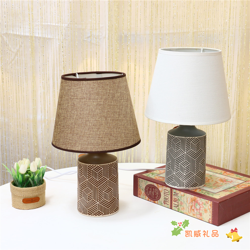 Modern Minimalist Table Lamp Fabric Shade Living Room Bedroom Creative Study Bedside Chinese Table Lamp
