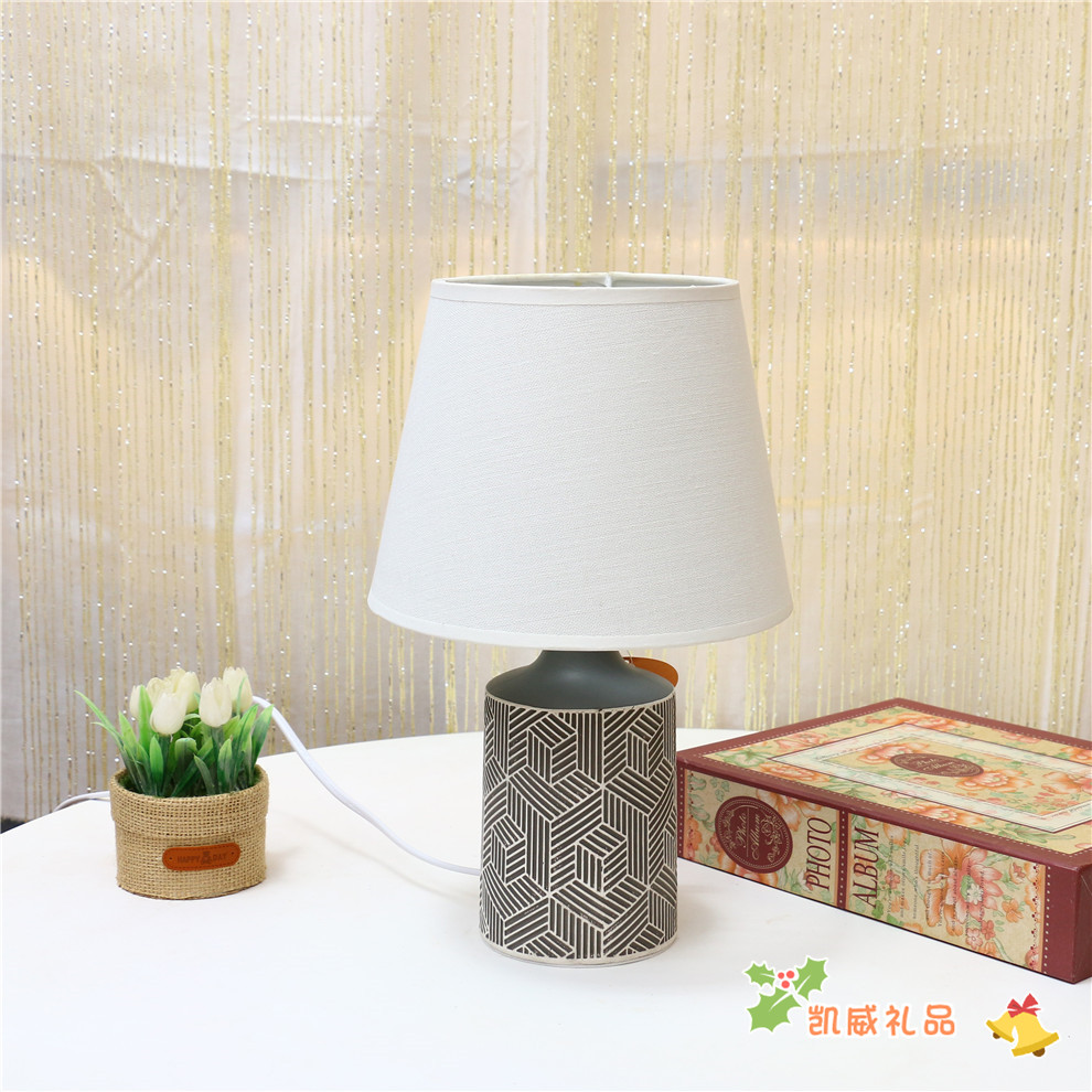 Modern Minimalist Table Lamp Fabric Shade Living Room Bedroom Creative Study Bedside Chinese Table Lamp