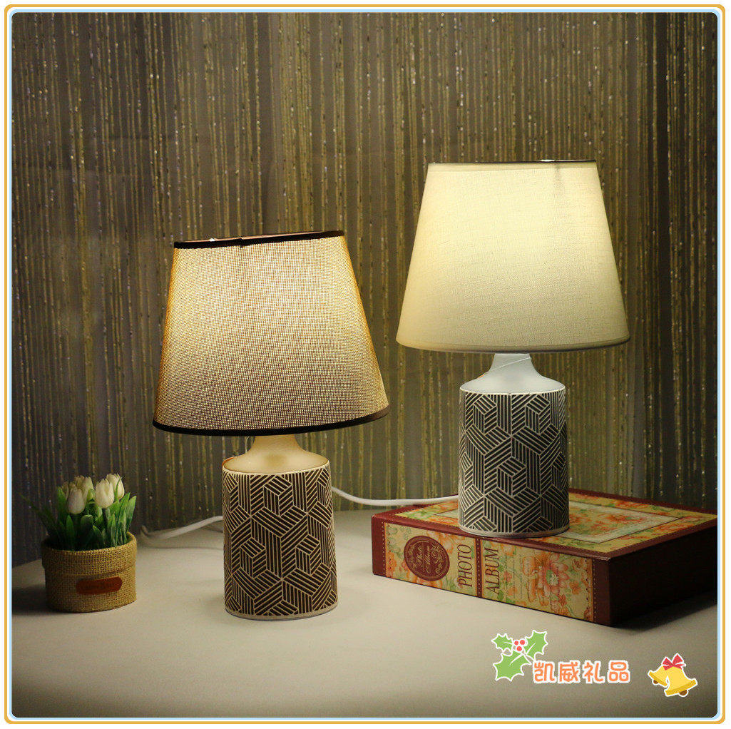 Modern Minimalist Table Lamp Fabric Shade Living Room Bedroom Creative Study Bedside Chinese Table Lamp