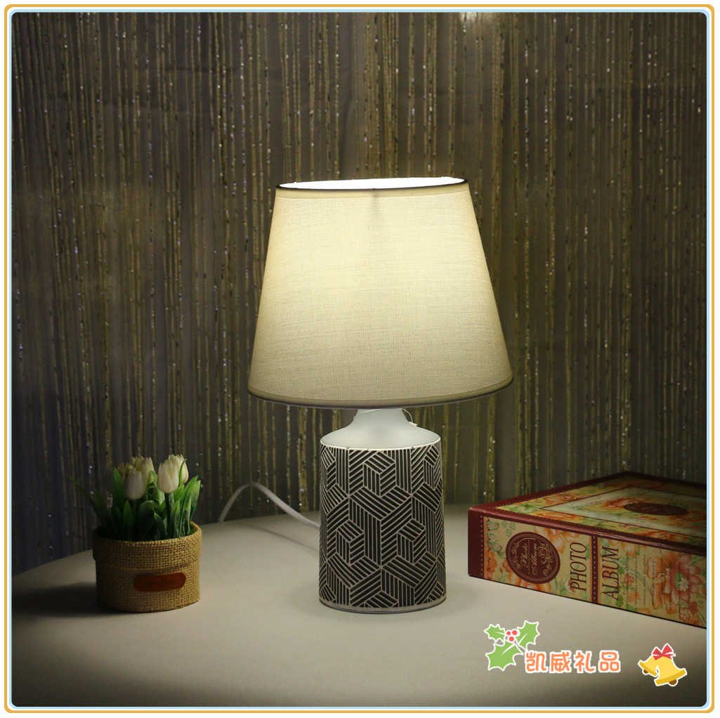 Modern Minimalist Table Lamp Fabric Shade Living Room Bedroom Creative Study Bedside Chinese Table Lamp