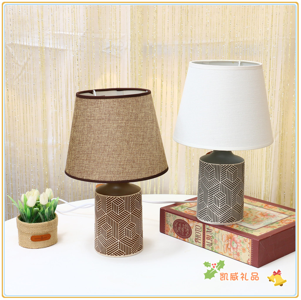 Modern Minimalist Table Lamp Fabric Shade Living Room Bedroom Creative Study Bedside Chinese Table Lamp